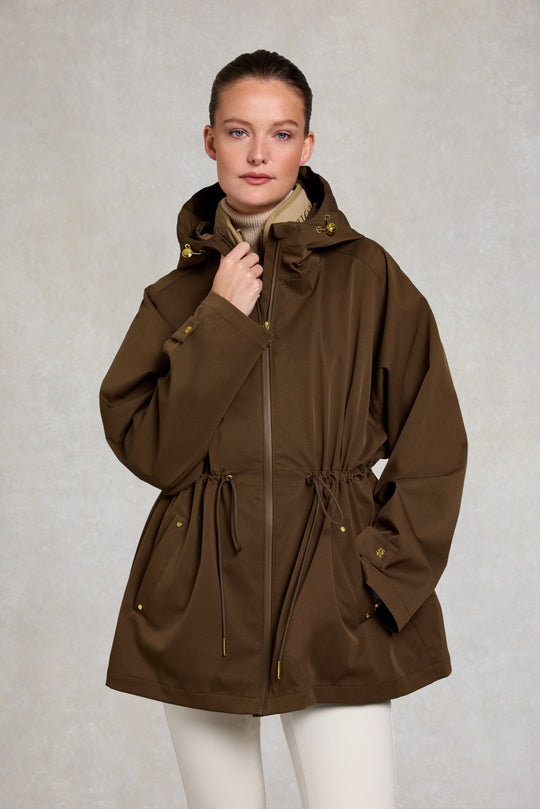 Holland Cooper Whiskey One-Size Lightweight Waterproof Parka #Colour_Whiskey