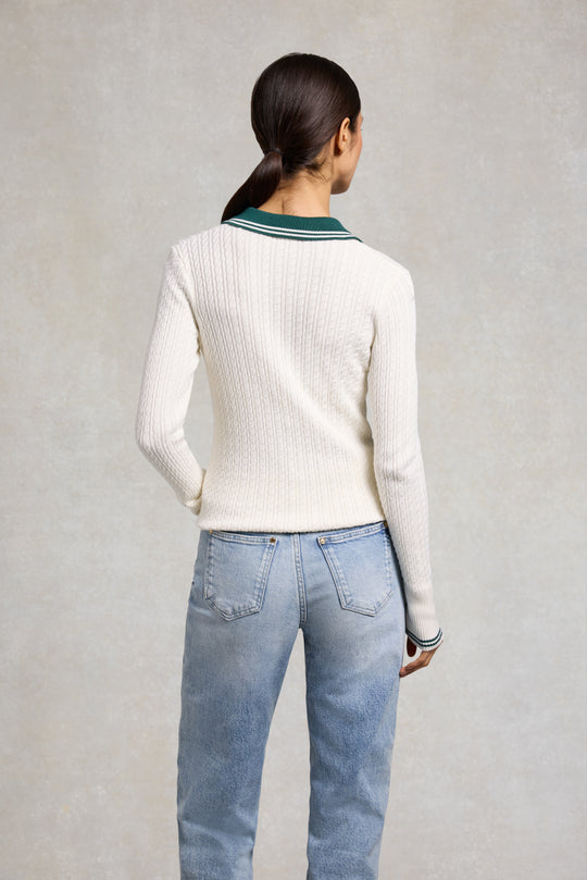 Holland Cooper Natural Racing Green Orla Knit #Colour_Natural Racing Green