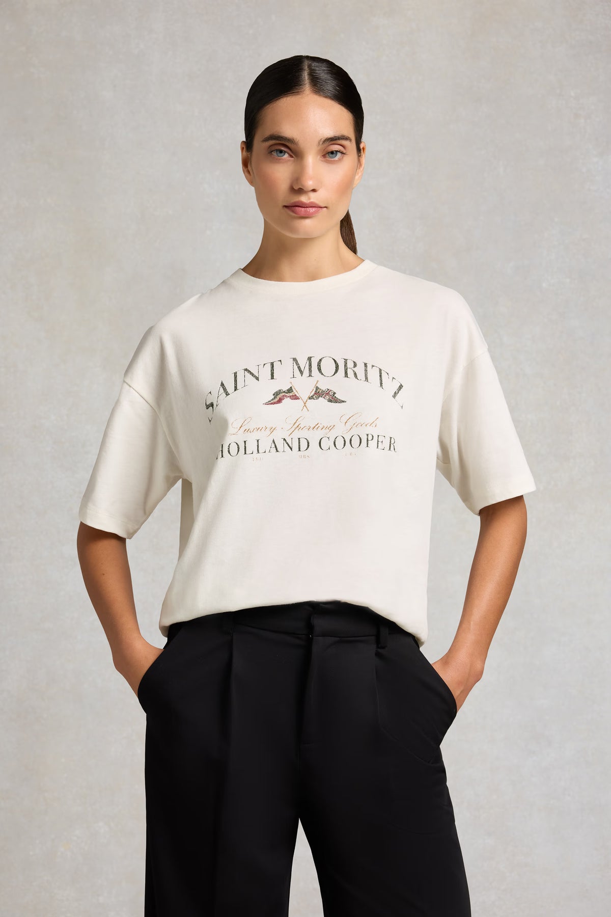 Holland Cooper Oversized Destination Tee #Colour_Cream