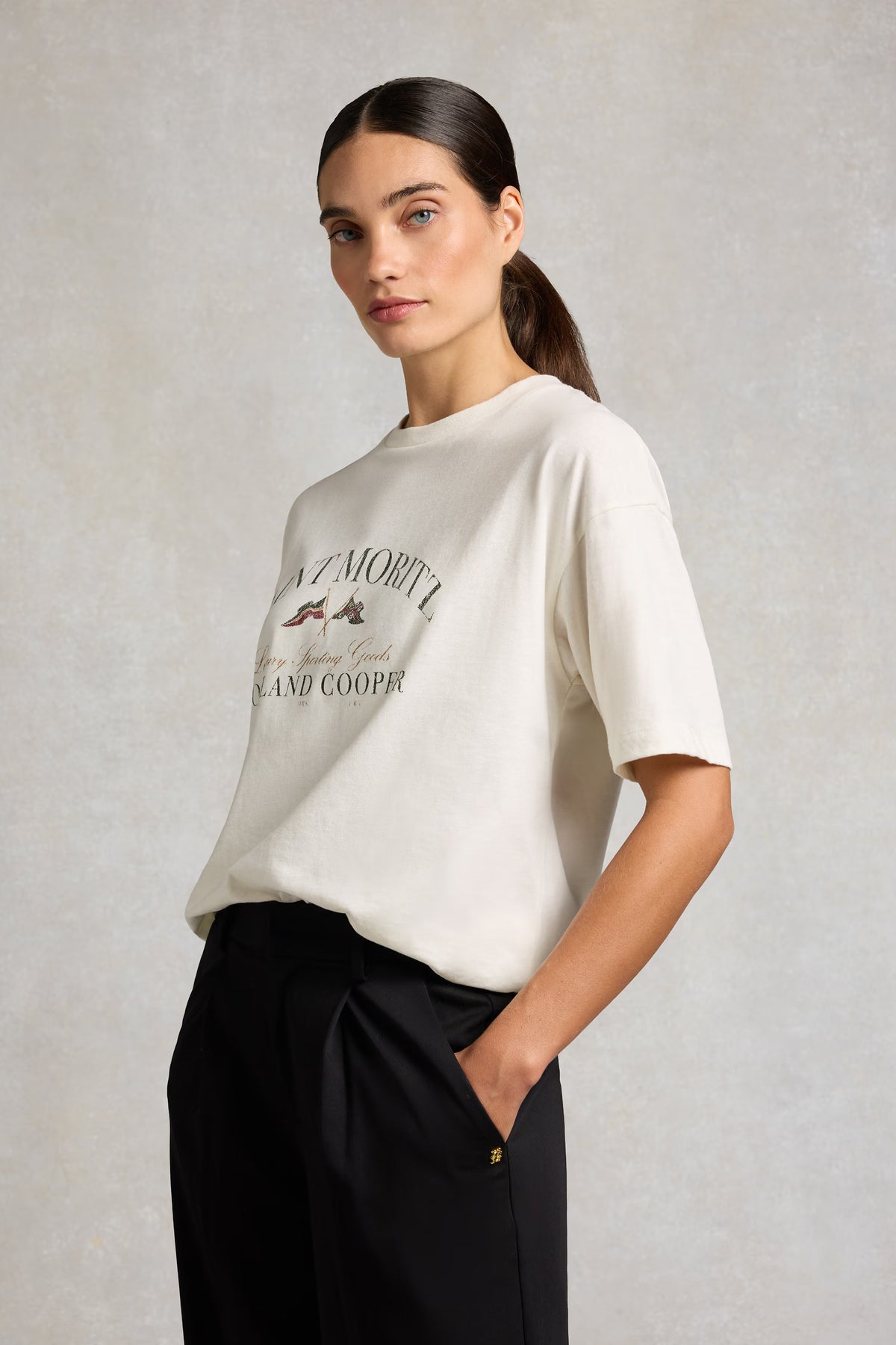 Holland Cooper Oversized Destination Tee #Colour_Cream