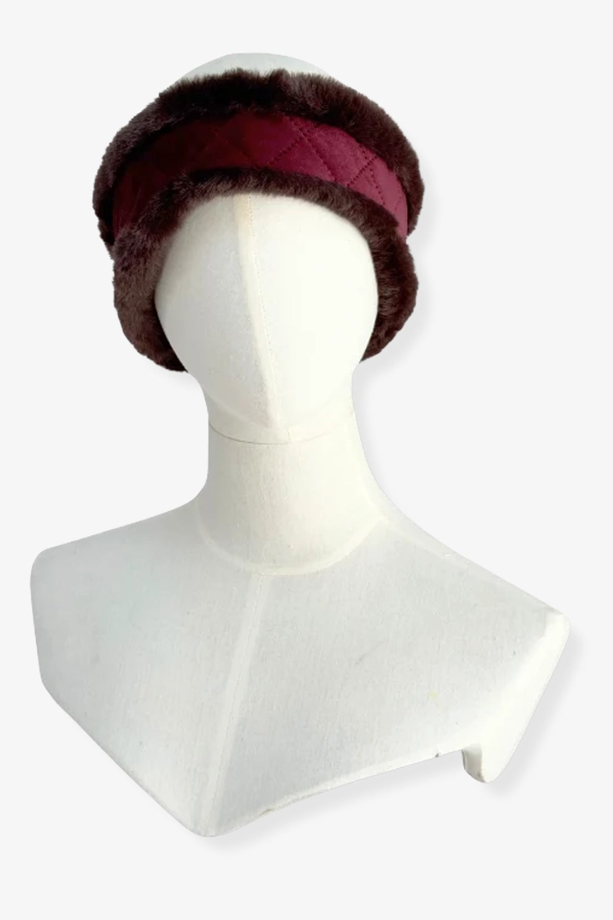 Barkworth Reeve Wildling Headband Reverible Faux Fur & Velvet #Colour_Oxblood & Chocolate