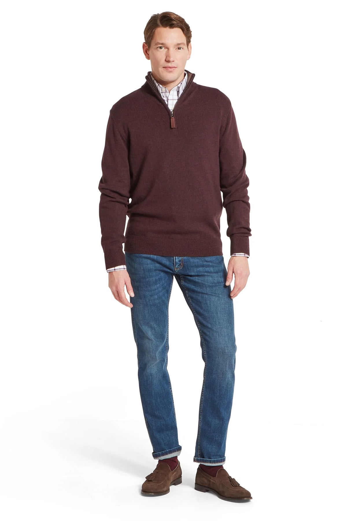 Schoffel Lewis Lambswool 1/4 Zip Jumper #Colour_Port