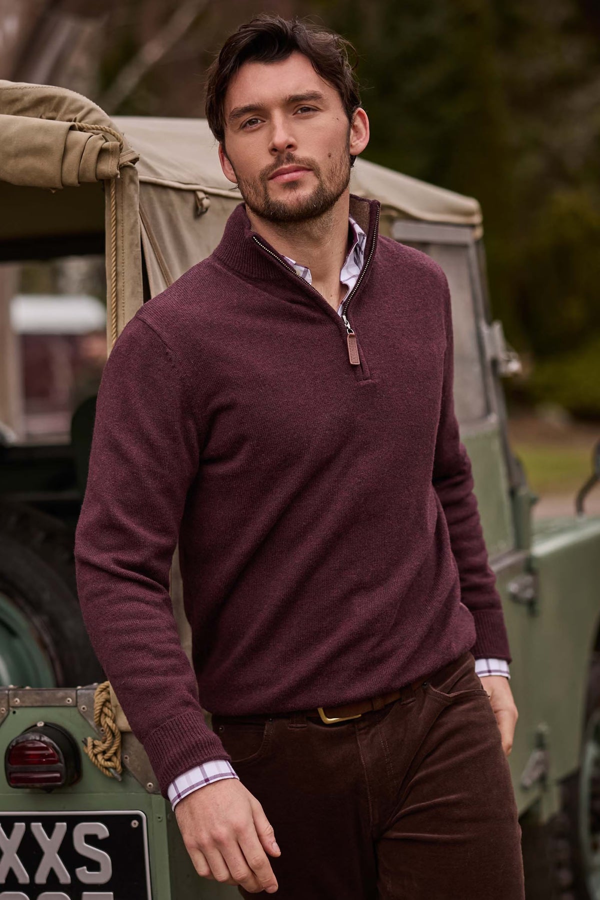 Schoffel Lewis Lambswool 1/4 Zip Jumper #Colour_Port