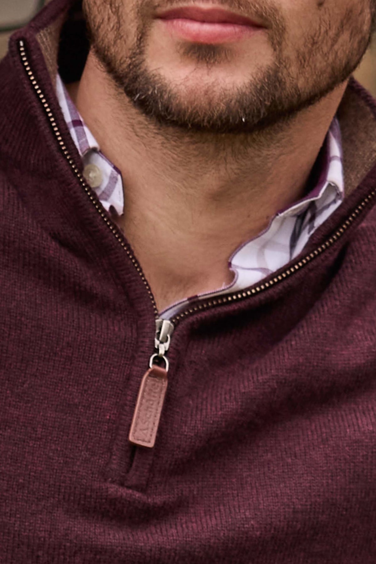 Schoffel Lewis Lambswool 1/4 Zip Jumper #Colour_Port