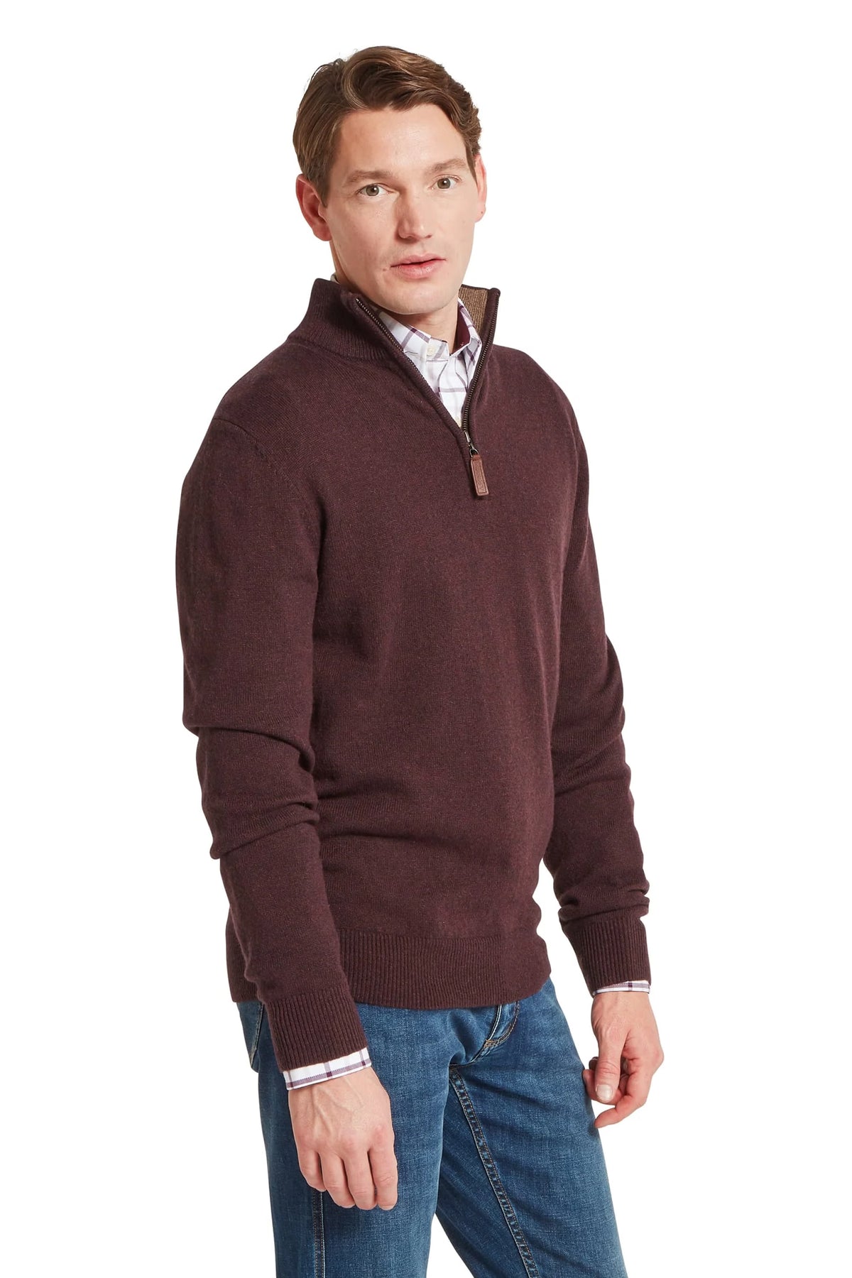 Schoffel Lewis Lambswool 1/4 Zip Jumper #Colour_Port
