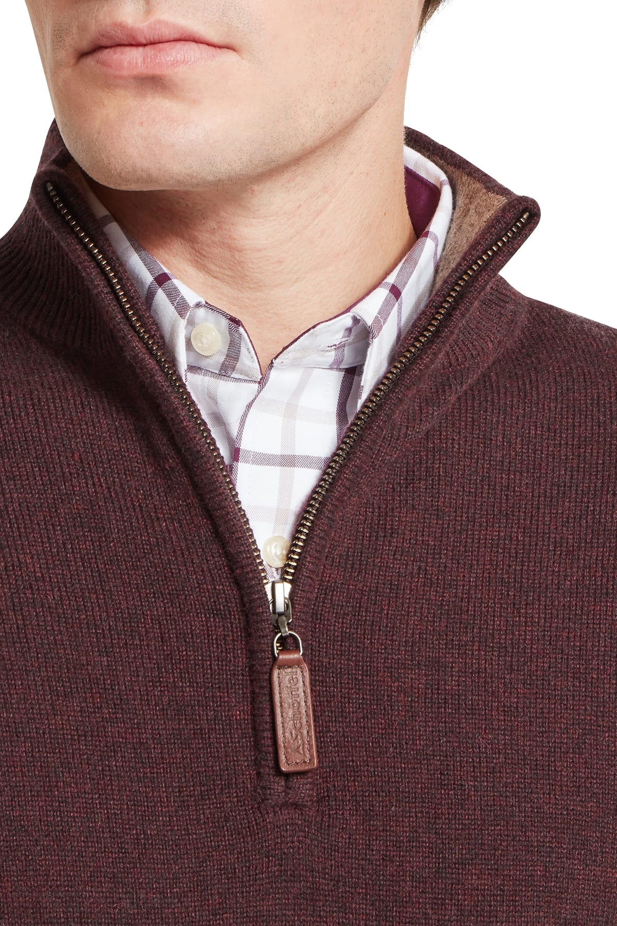 Schoffel Lewis Lambswool 1/4 Zip Jumper #Colour_Port