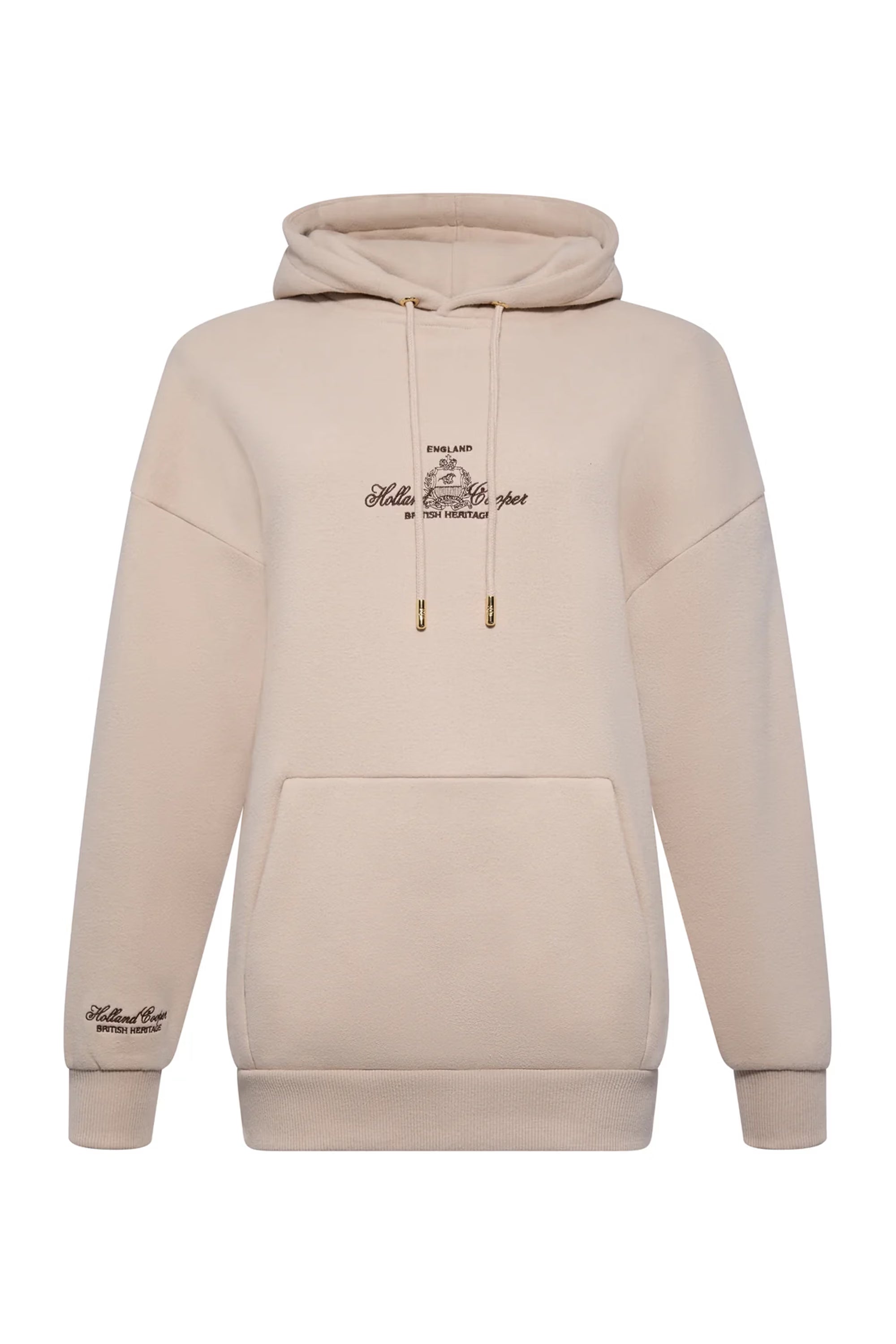 Holland Cooper Relaxed Fit Script Hoodie #Colour_Stone