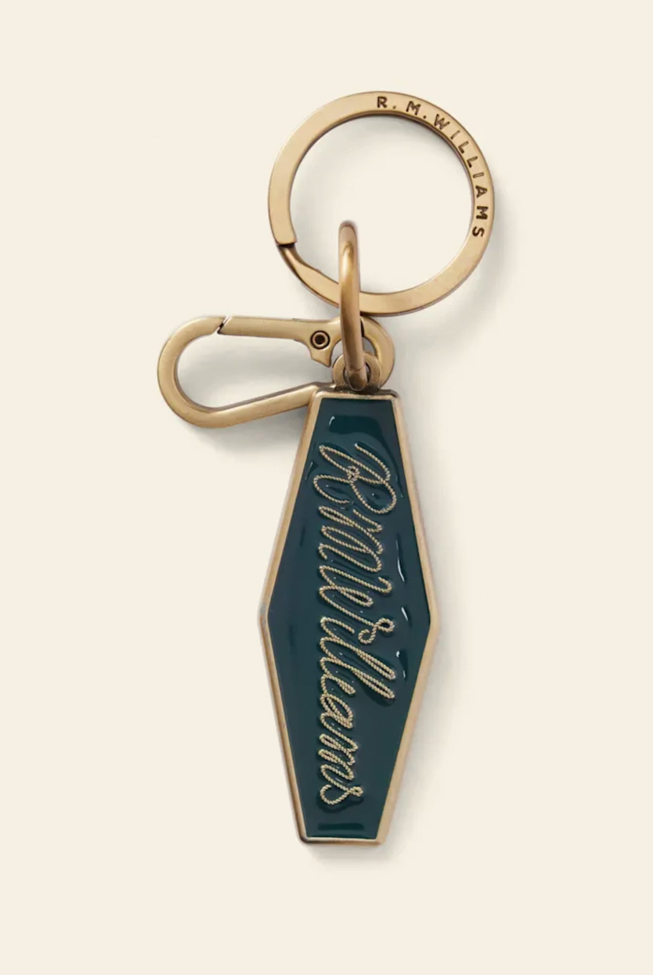 R.M. Williams Rope Logo Enamel Keyring #Colour_Pine Green