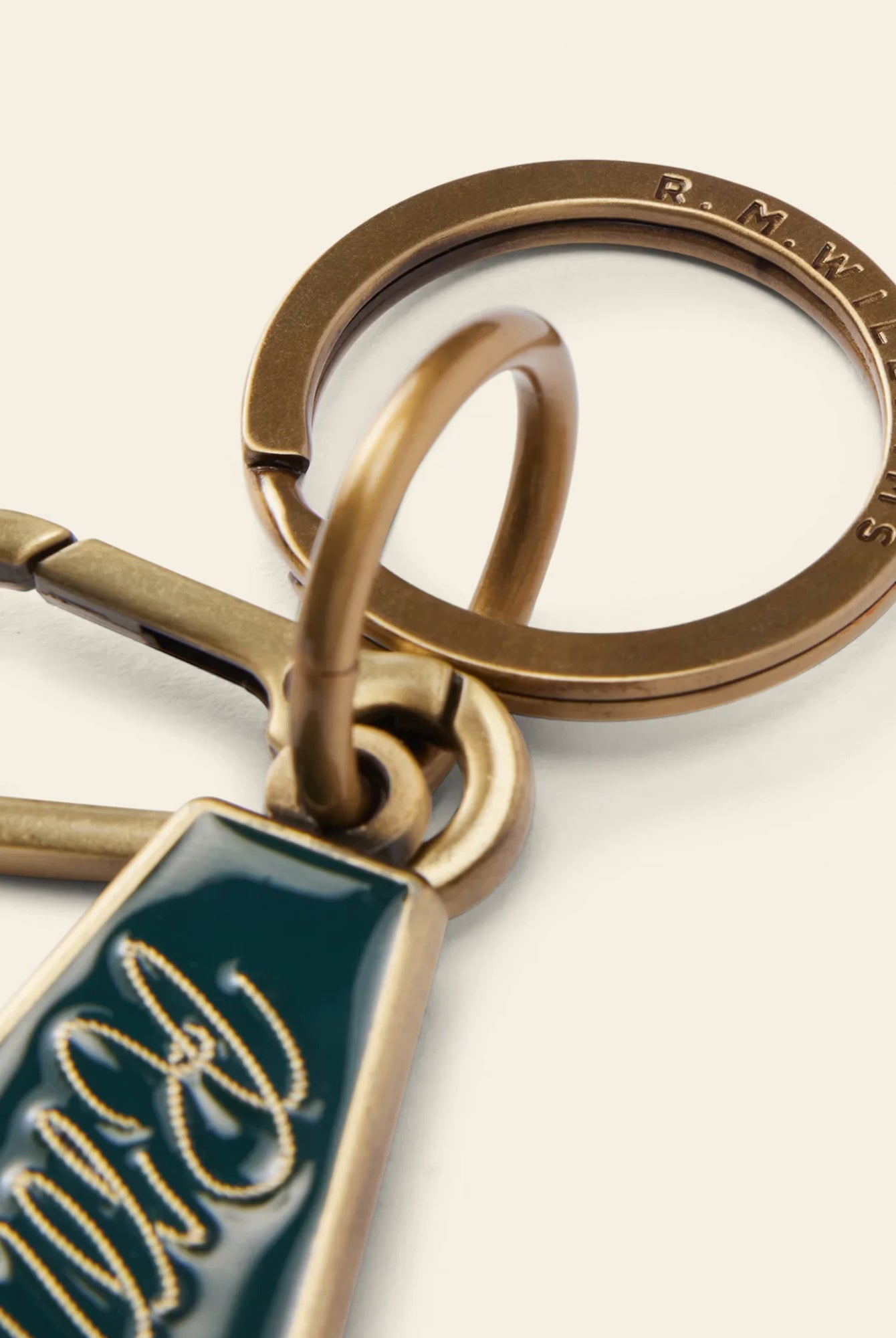 R.M. Williams Rope Logo Enamel Keyring #Colour_Pine Green
