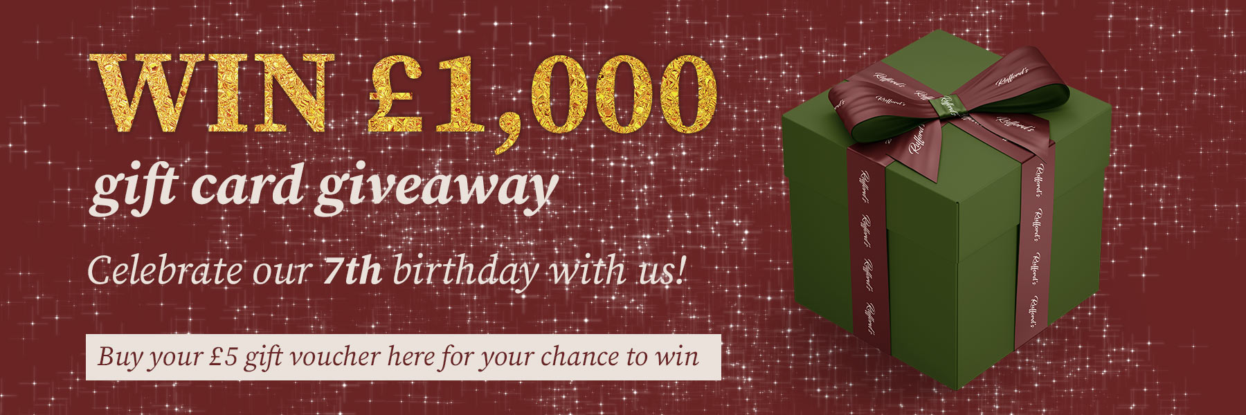 Win £5 gift card - Celebrate our 7th birthday