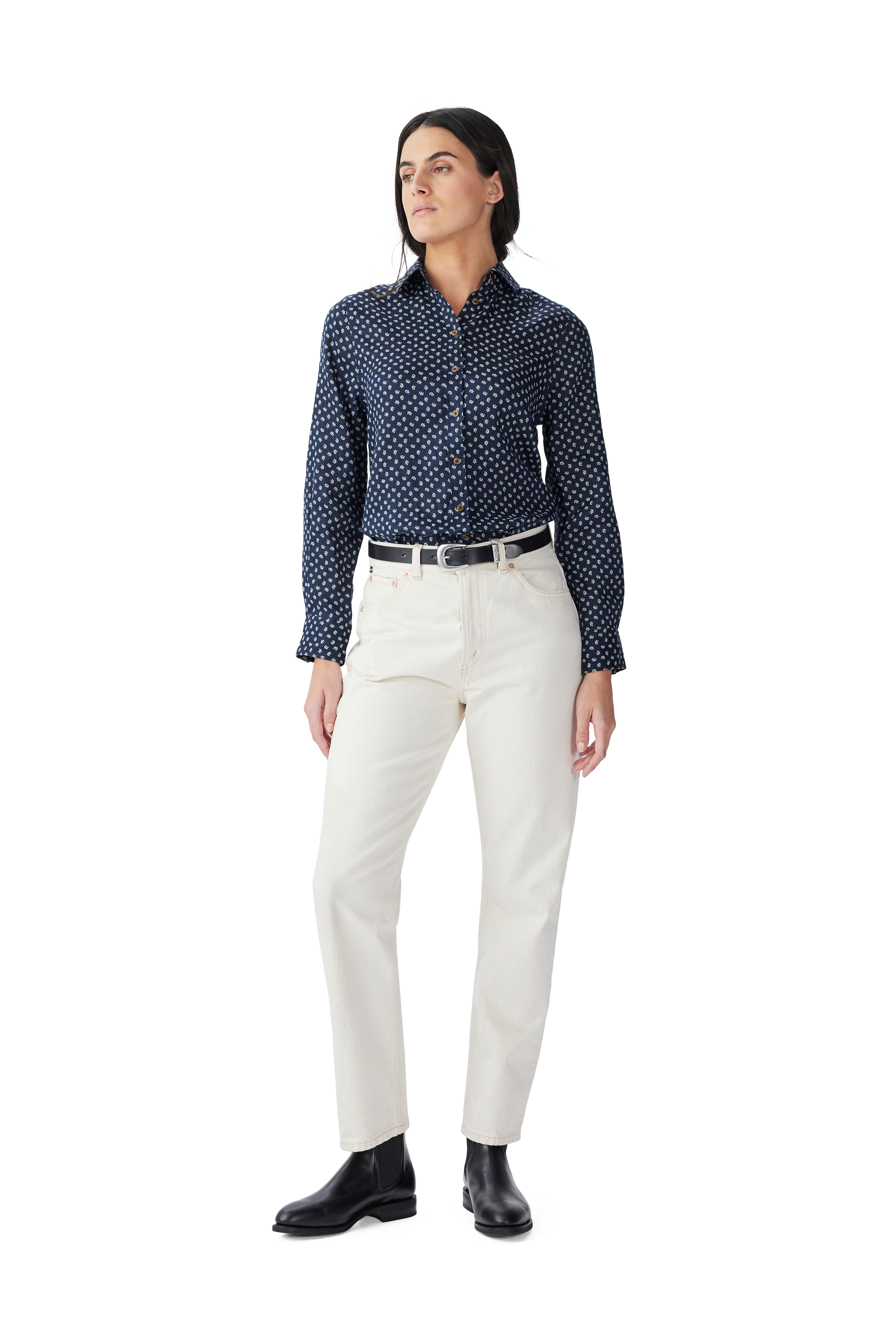 R.M. Williams Olney Print Linen Shirt #Colour_