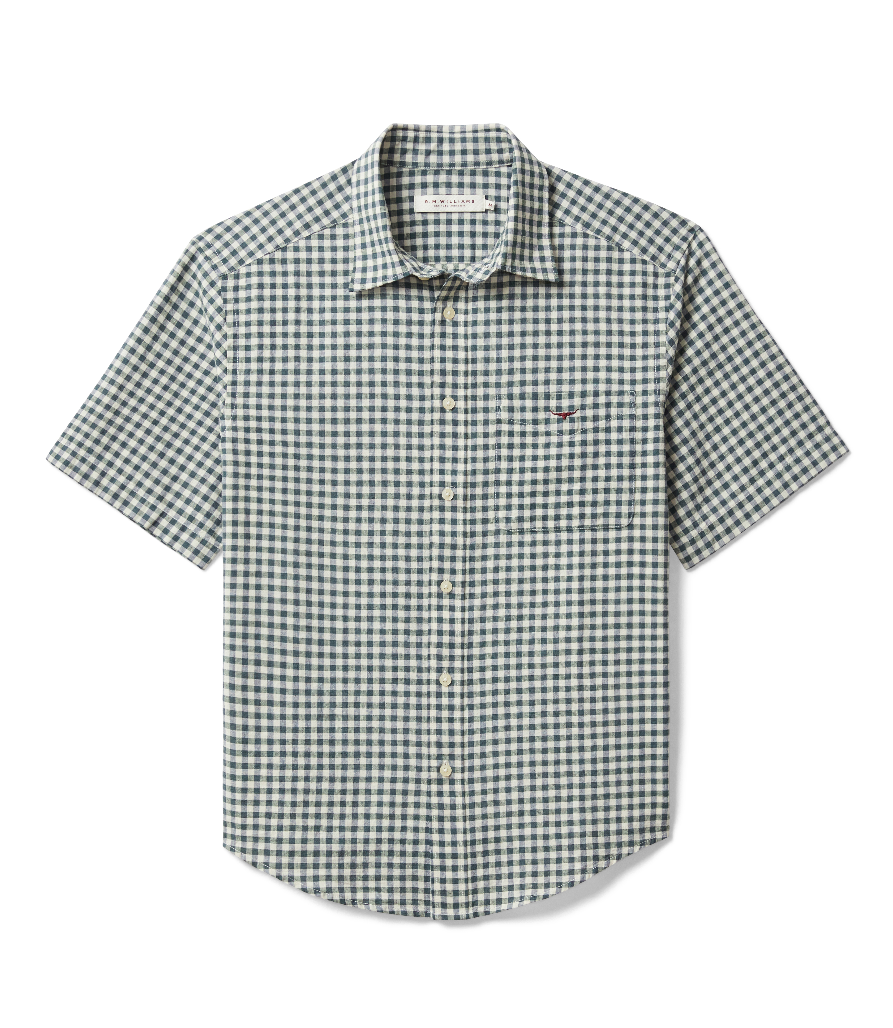 R.M. Williams Blue Johnson SS Shirt #Colour_Blue