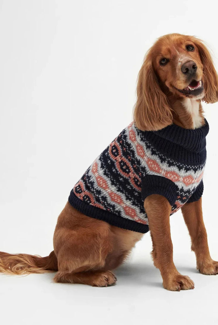 Barbour Case Fair Isle Dog Gift Set #Colour_Pink/Navy