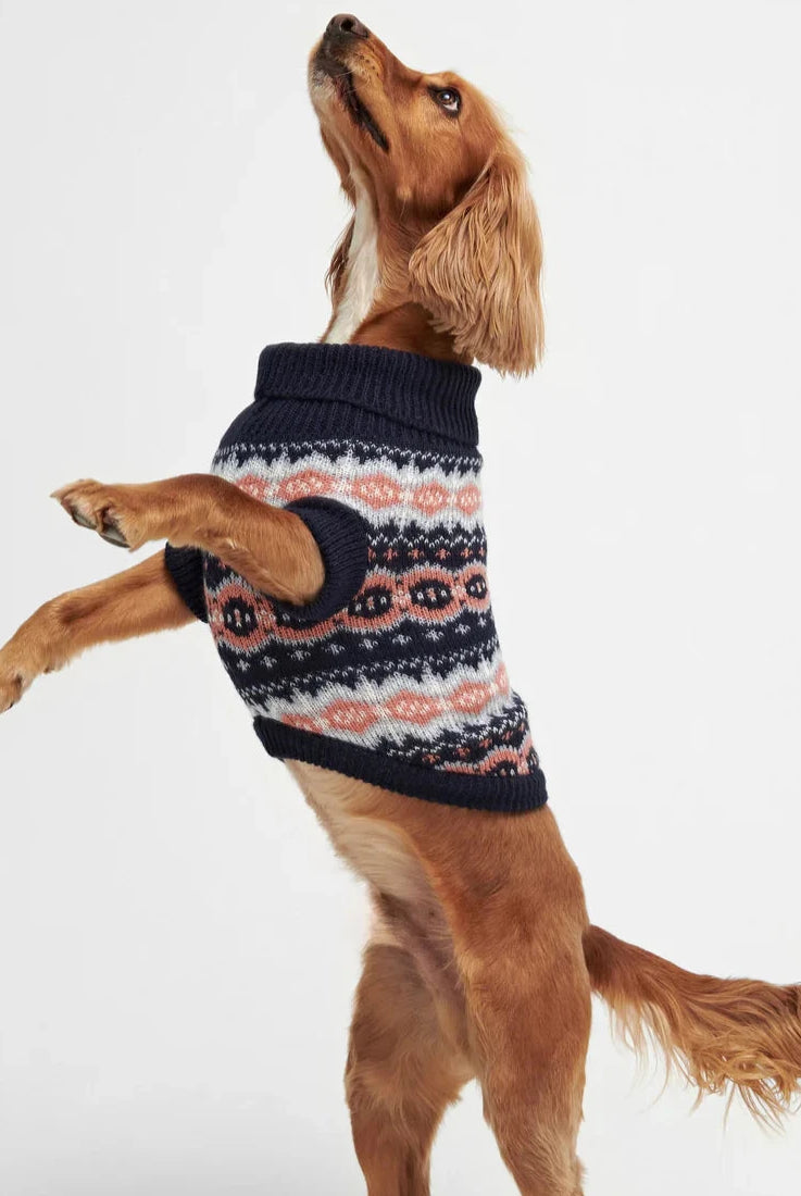 Barbour Case Fair Isle Dog Gift Set #Colour_Pink/Navy