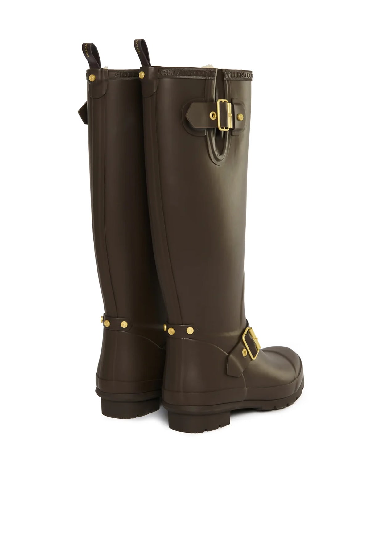 Holland Cooper Sherpa Lined Regency Wellington #Colour_Chocolate Matte Gold