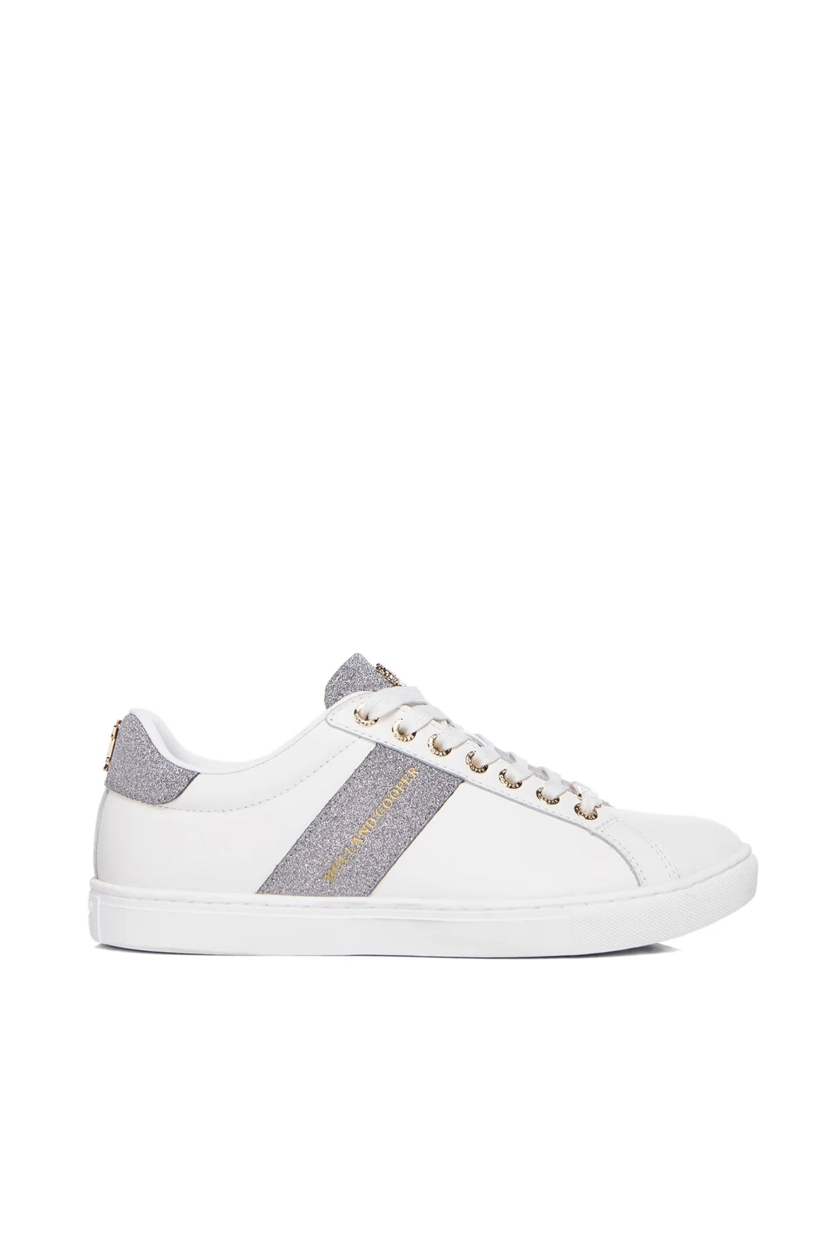 Holland Cooper Knightsbridge Court Trainer #Colour_Silver Crystal