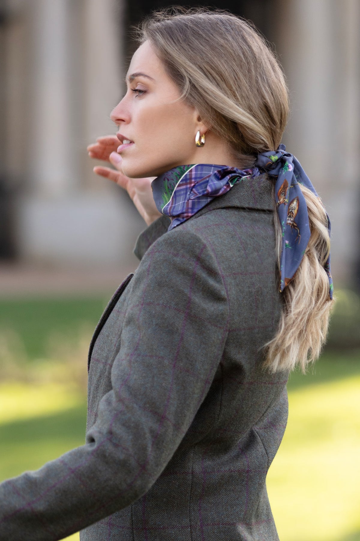 Clare Haggas Caledonia Medium Scrunchie #Colour_Soft Amethyst