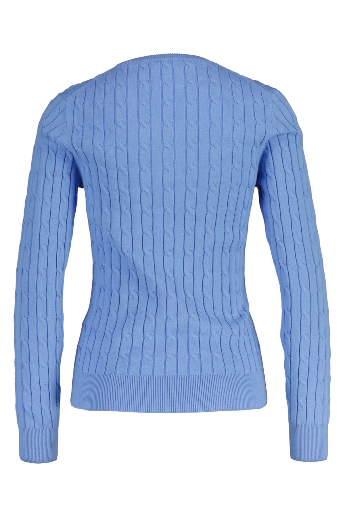 GANT Stretch Cotton Cable C-Neck #Colour_Hydrangea Blue
