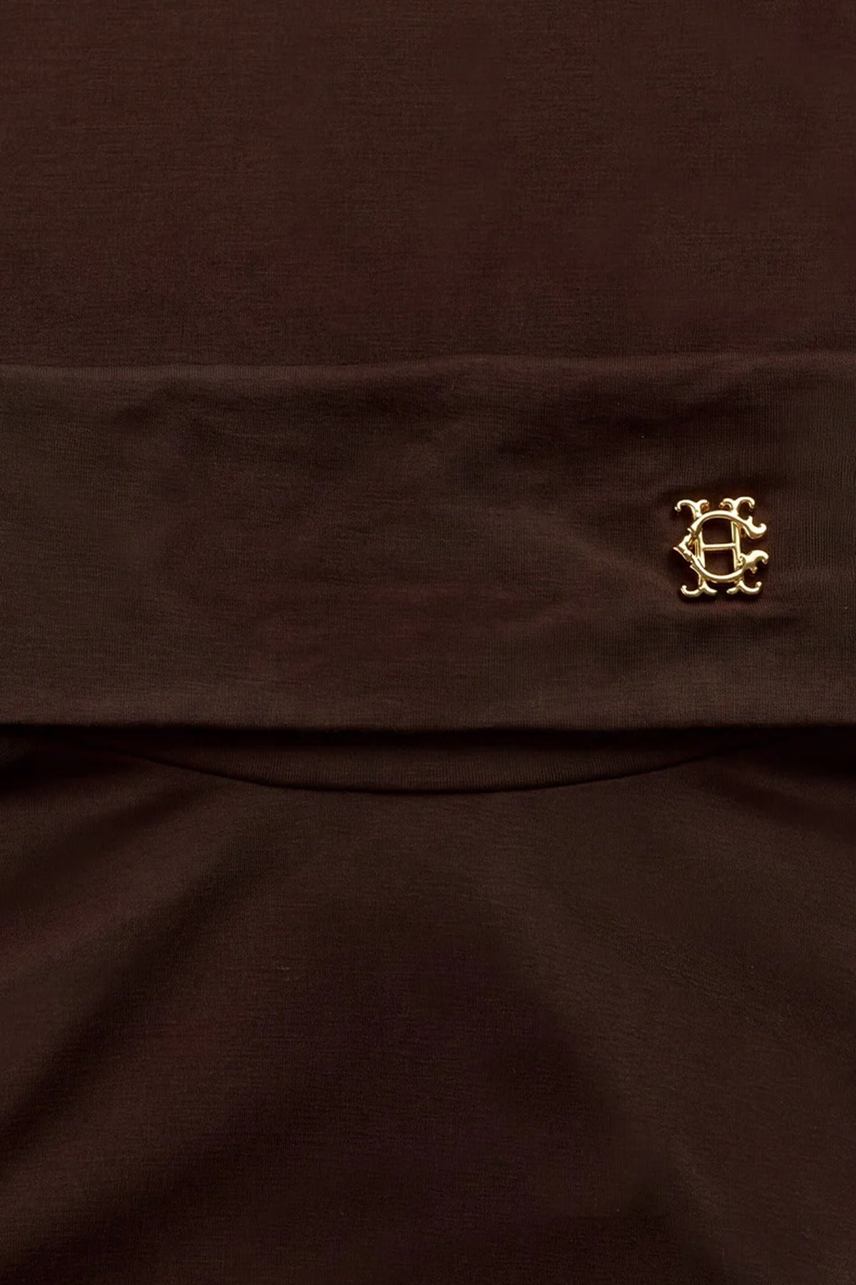 Holland Cooper Supersoft Fluted Roll Neck Top #Colour_Walnut