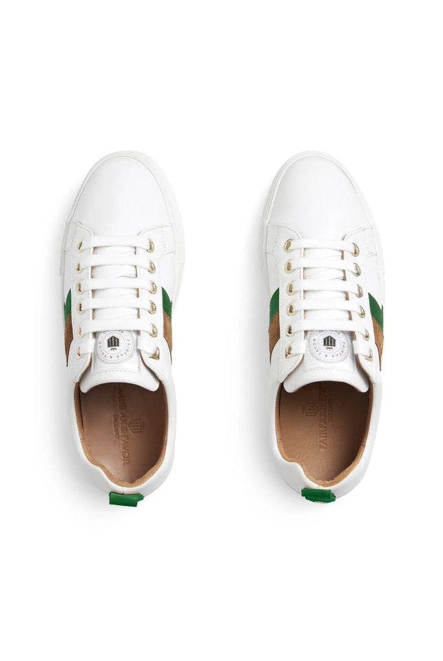 Fairfax & Favor Clover Green/Tan Platform Alexandra Trainer #Colour_Clover Green/Tan