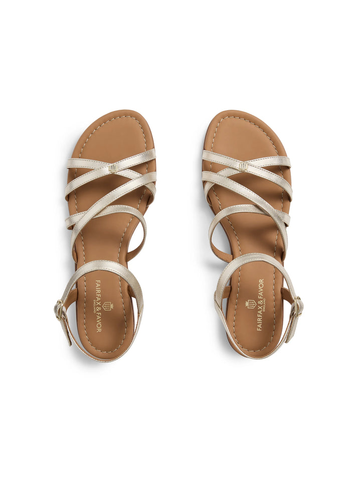 Fairfax & Favor Gold St Ives Sandal #Colour_Gold