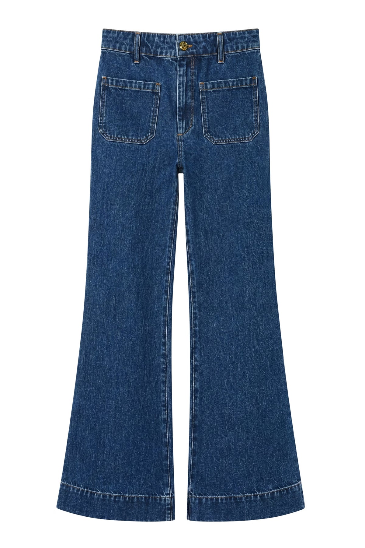 Holland Cooper Tailored Flared Jean #Colour_Mid Denim