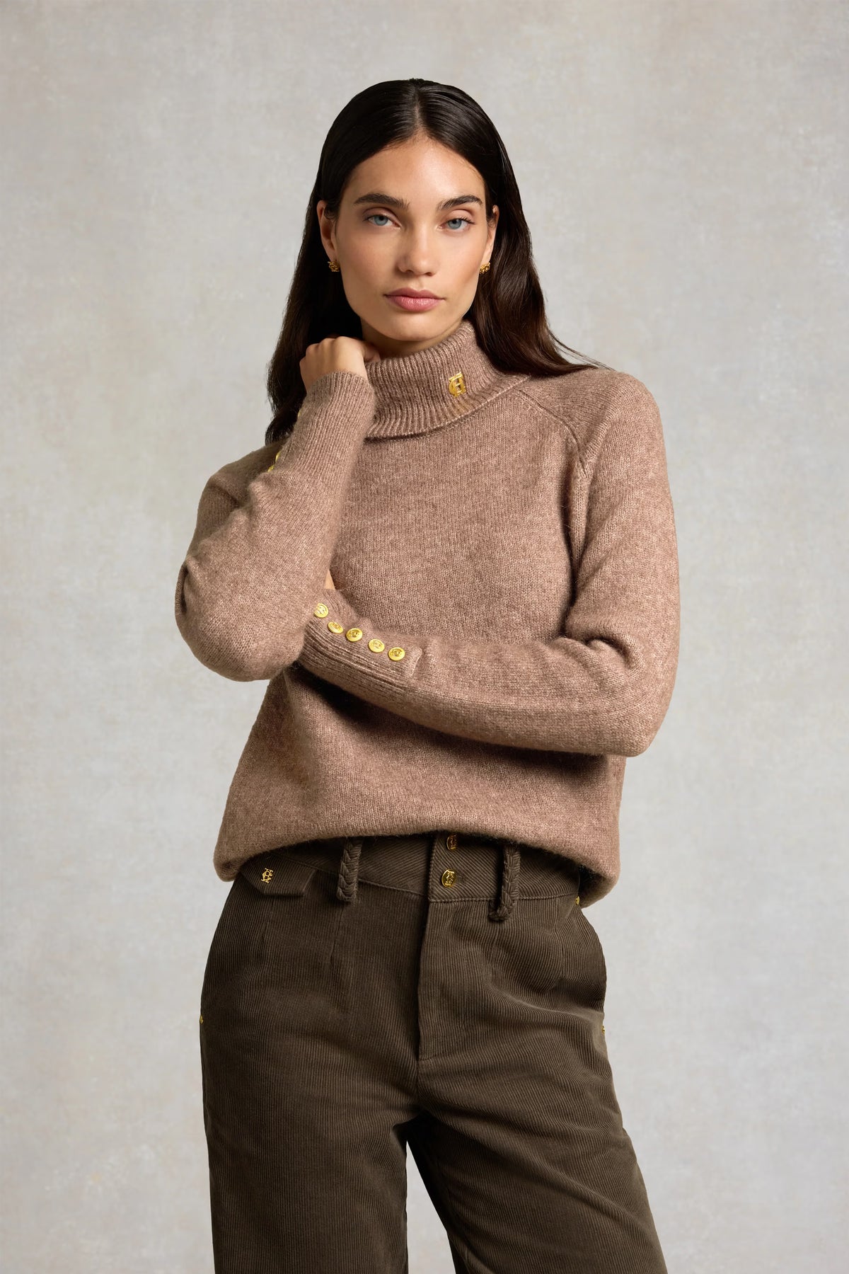 Holland Cooper Tori Roll Neck Knit #Colour_Taupe