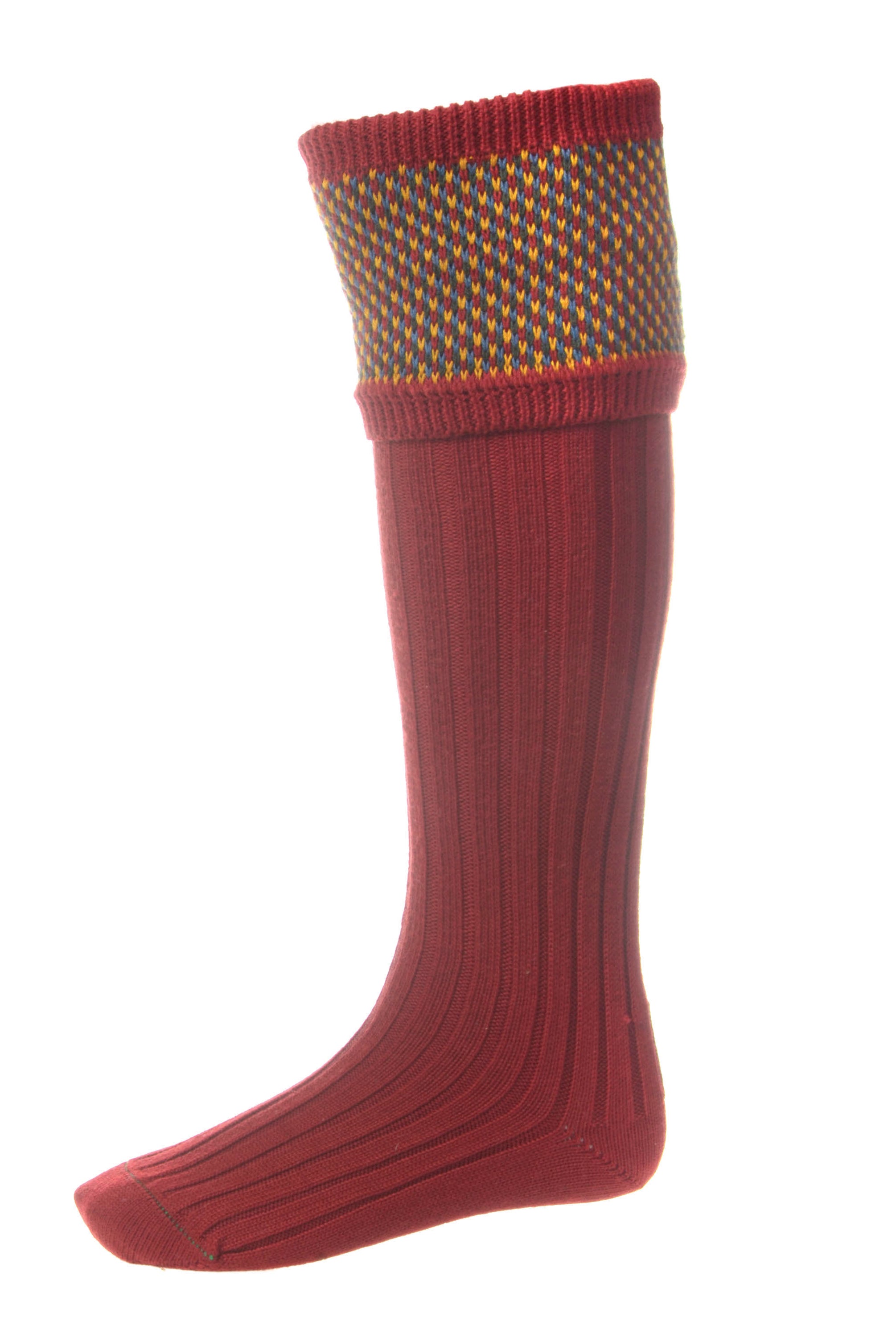 House of Cheviot Tayside Shooting Socks #Colour_Brick Red