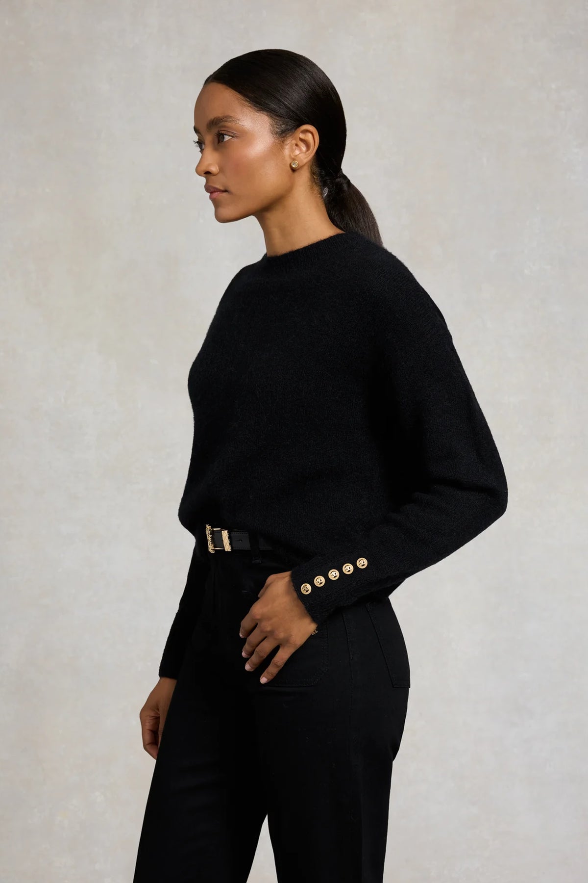 Holland Cooper Tori Crew Neck Knit #Colour_Black