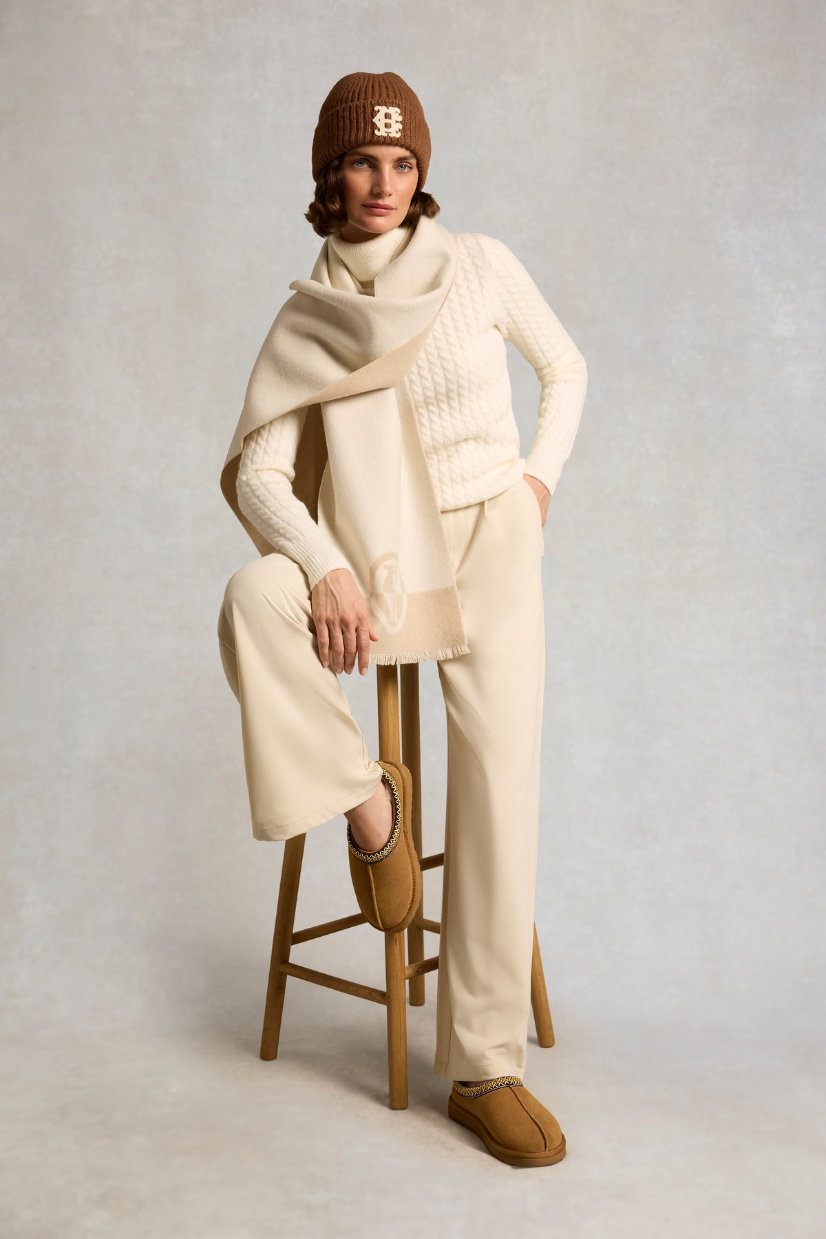 Holland Cooper Ultra Low Shearling Mule #Colour_Tan