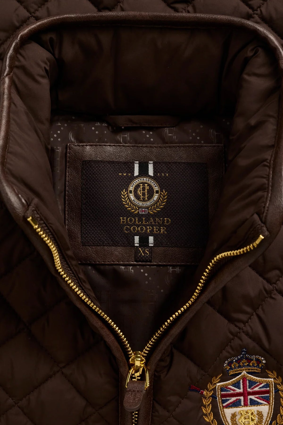 Holland Cooper Boughton Diamond Quilt Jacket #Colour_Walnut