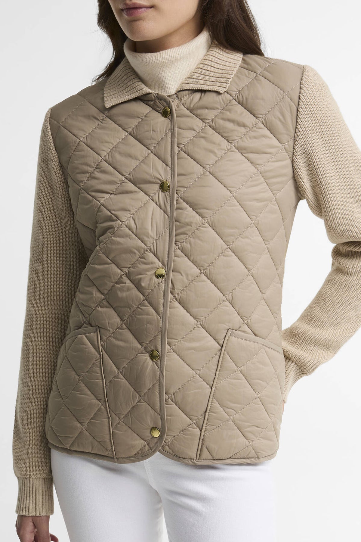 Barbour Allendale Knitted Cardigan #Colour_Warm Trench
