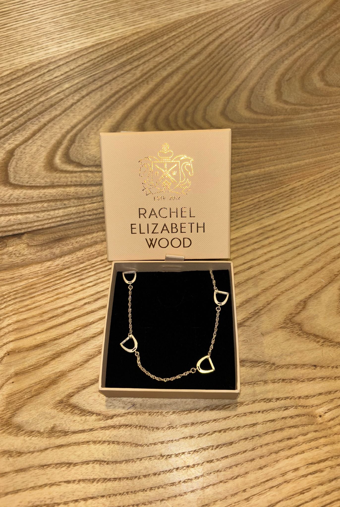 Rachel Elizabeth Wood Stirrup Pendant Necklace on Bobble Chain #Colour_Silver