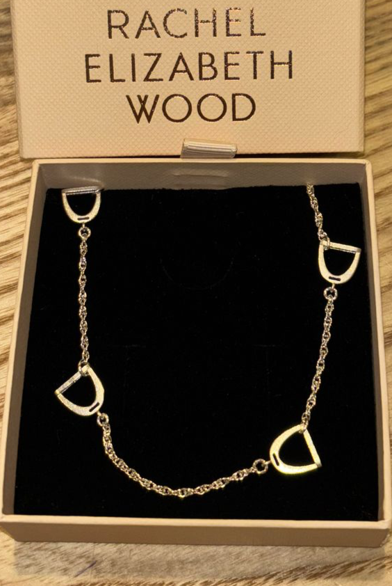 Rachel Elizabeth Wood Stirrup Pendant Necklace on Bobble Chain #Colour_Silver