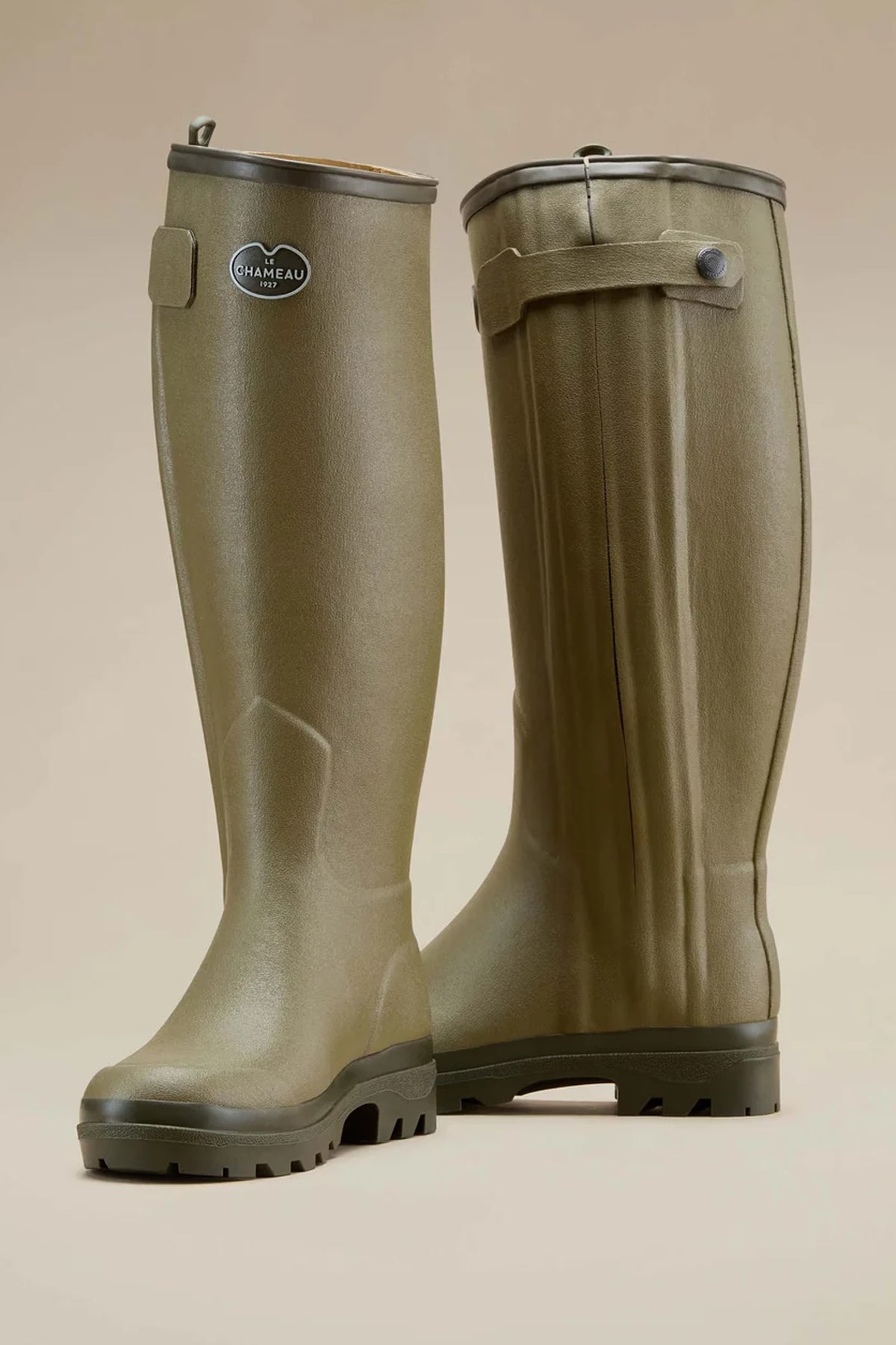 Le Chameau Women's Chasseur Leather Lined Wellington Boot #Colour_Vert Vierzon