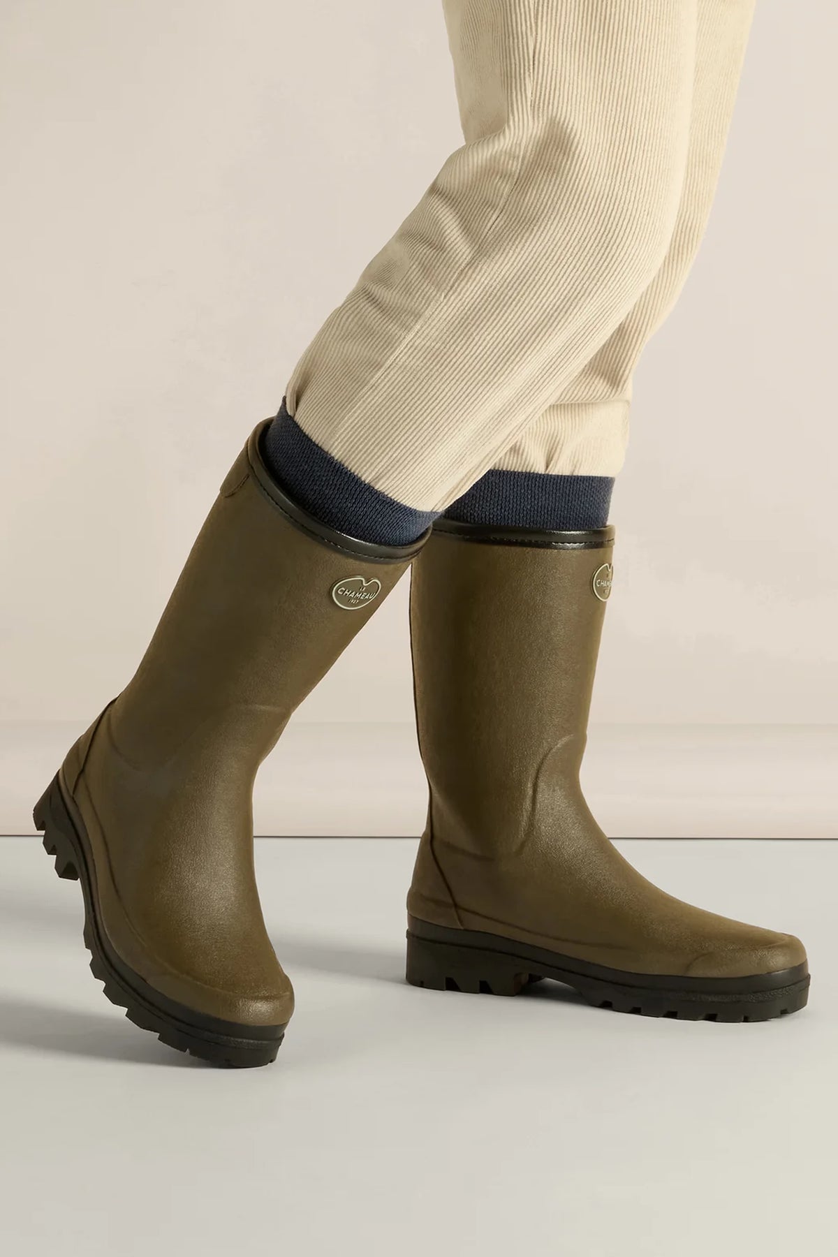 Le Chameau Women's Giverny Wool Lined Bottillon #Colour_Vert Chameau