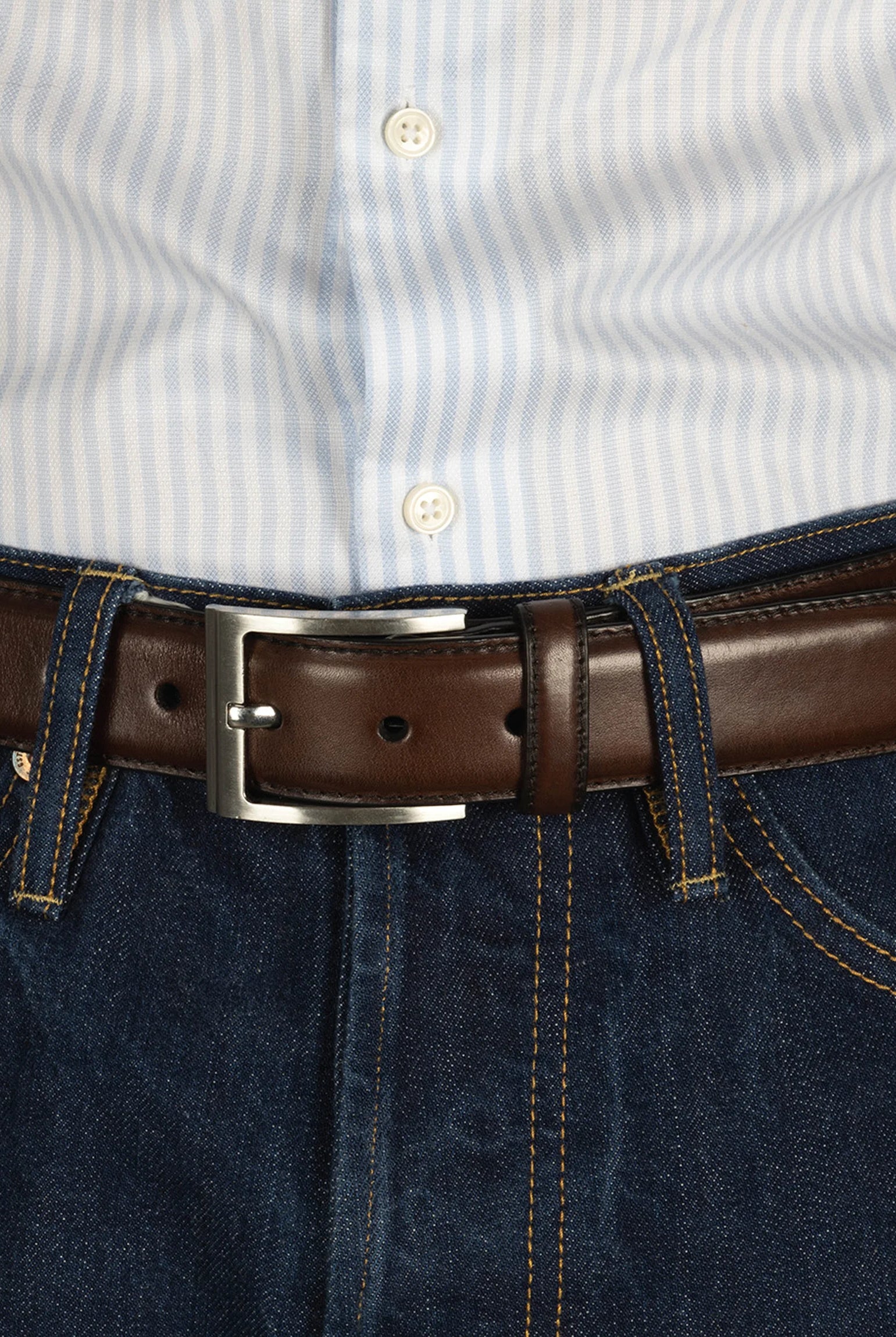 Loake Dark Brown Philip Leather Belt #Colour_Dark Brown