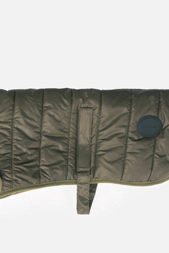Barbour Olive Baffle Quilt Dog Coat #Colour_Olive