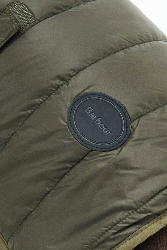 Barbour Olive Baffle Quilt Dog Coat #Colour_Olive