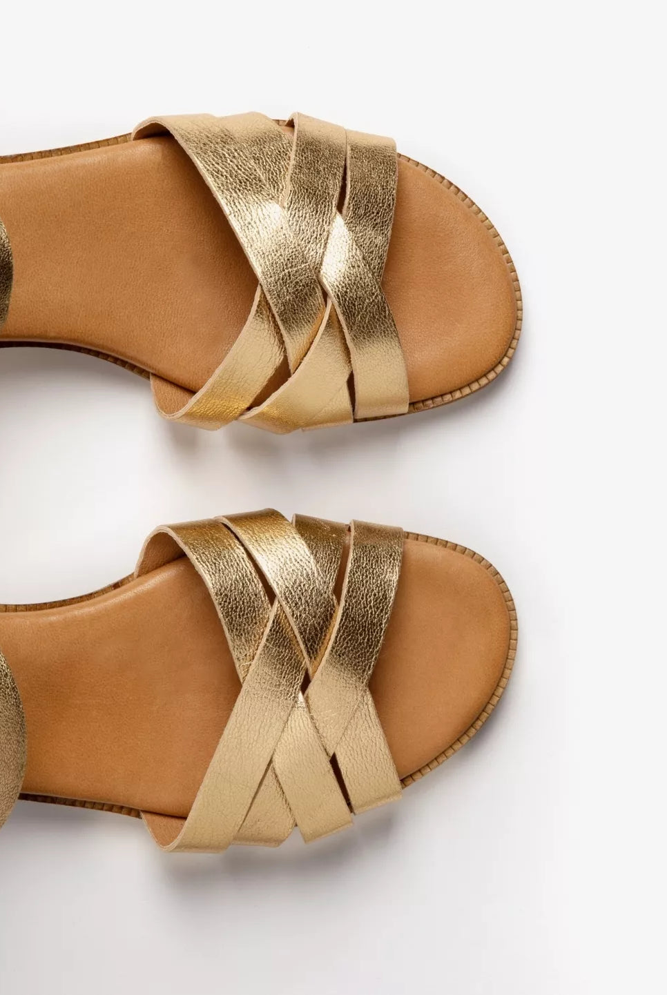 Penelope Chilvers Gold Heeled Shepherdess Metalic Leather Sandal #Colour_Gold