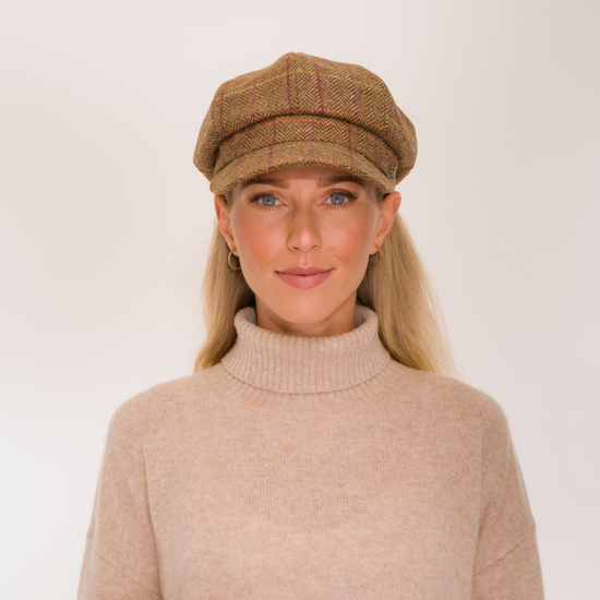 Hicks and Brown Whiskey Higham Tweed Baker Boy #Colour_Whiskey