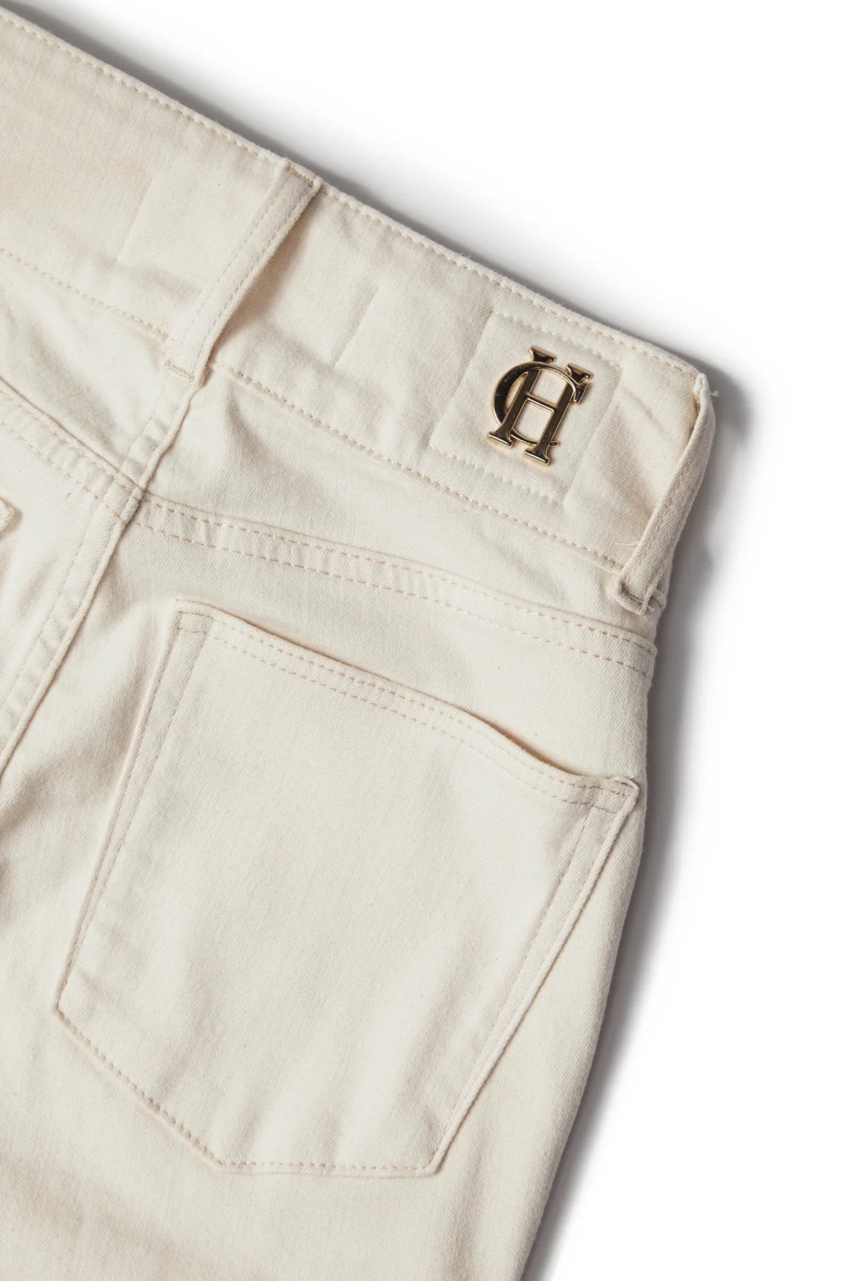 Holland Cooper High Rise Flared Jean #Colour_Oatmeal