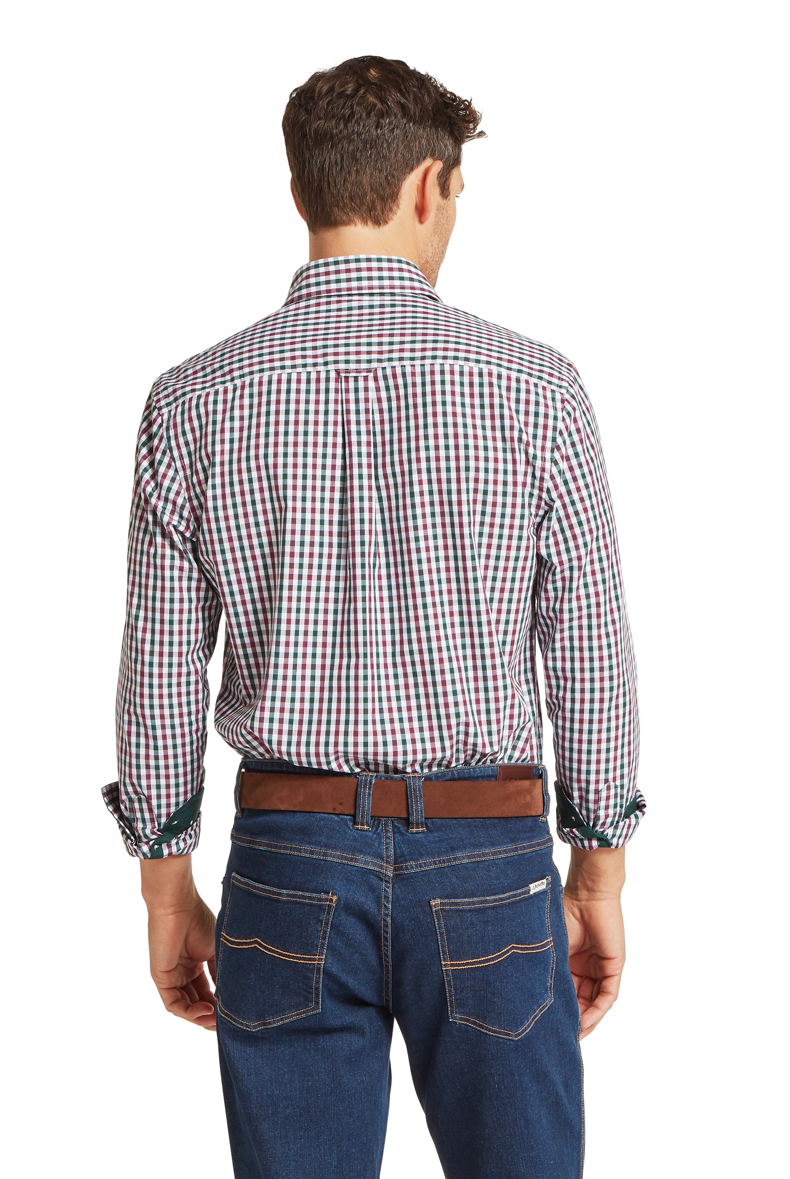 Schoffel Hebden Tailored Shirt #Colour_Deep Pine/Burgundy