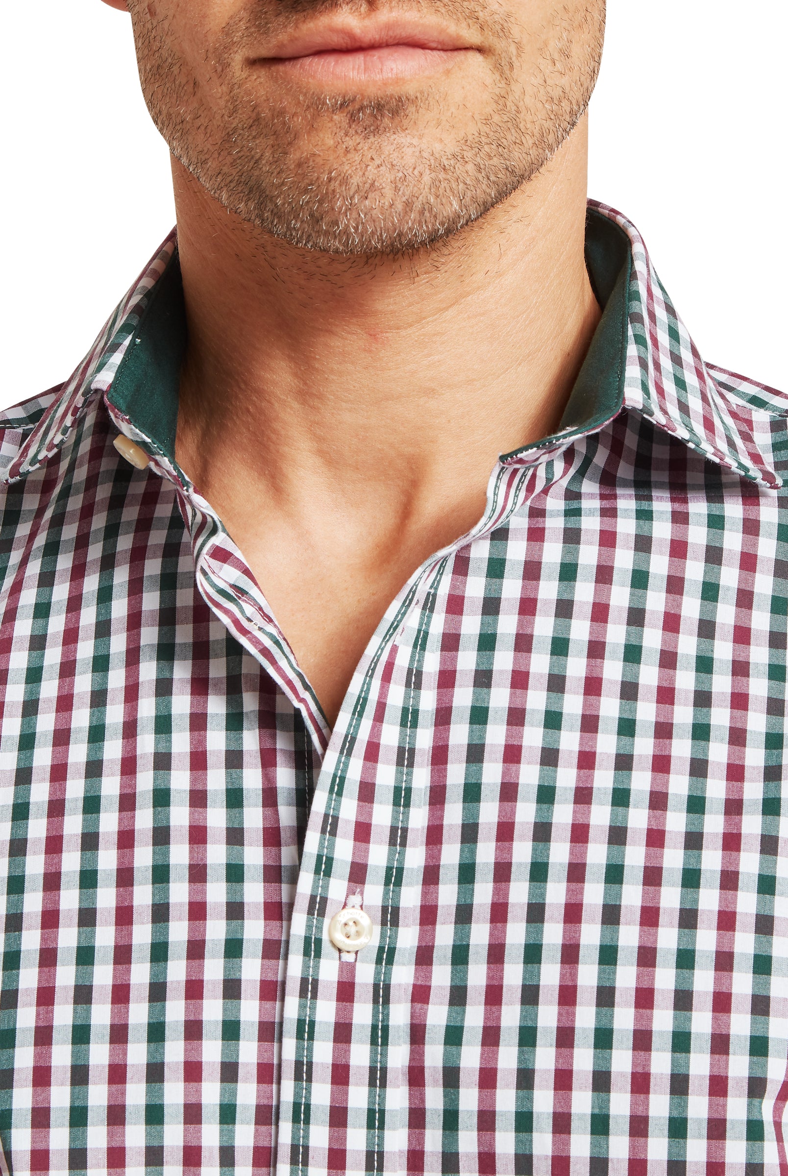 Schoffel Hebden Tailored Shirt #Colour_Deep Pine/Burgundy