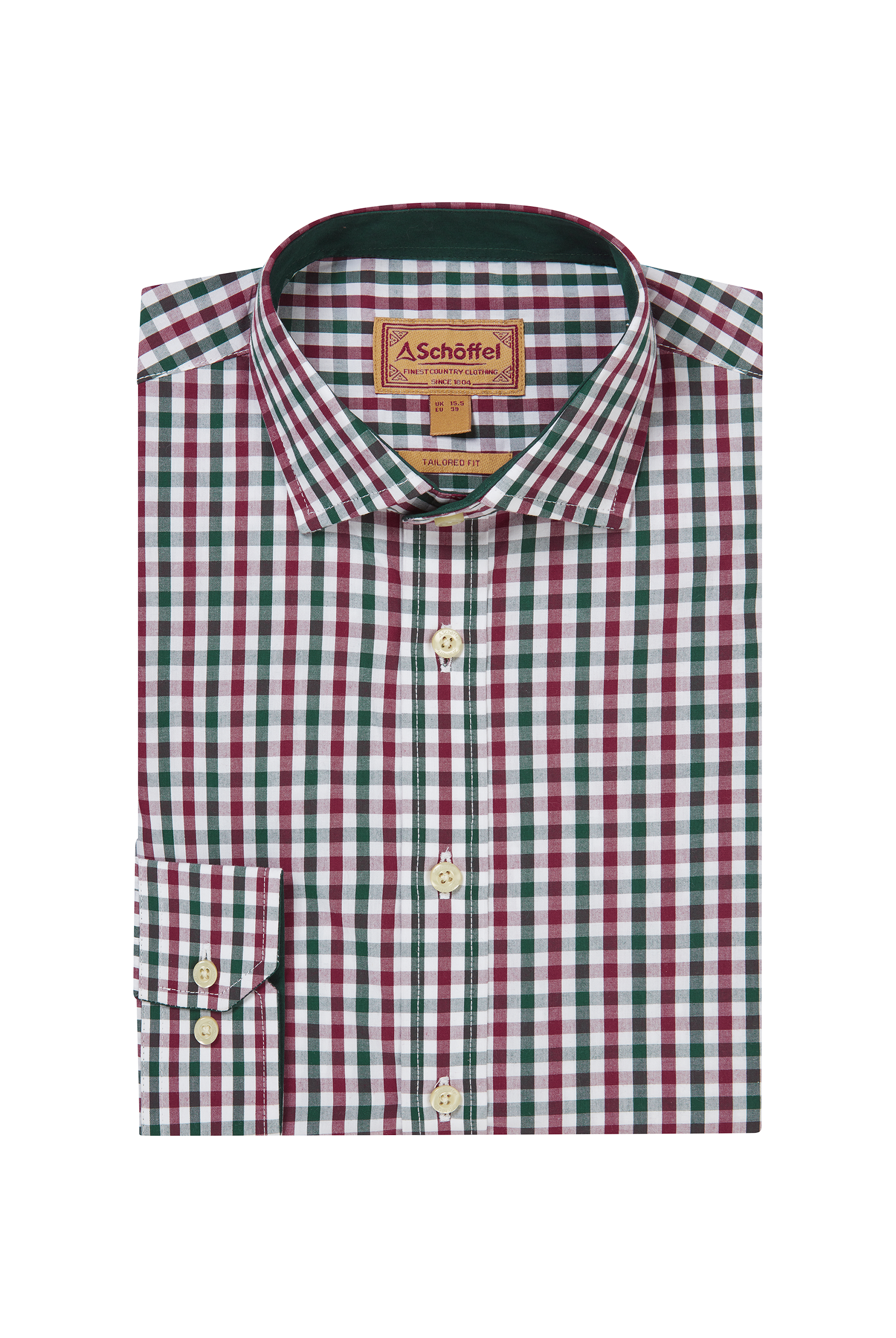 Schoffel Hebden Tailored Shirt #Colour_Deep Pine/Burgundy
