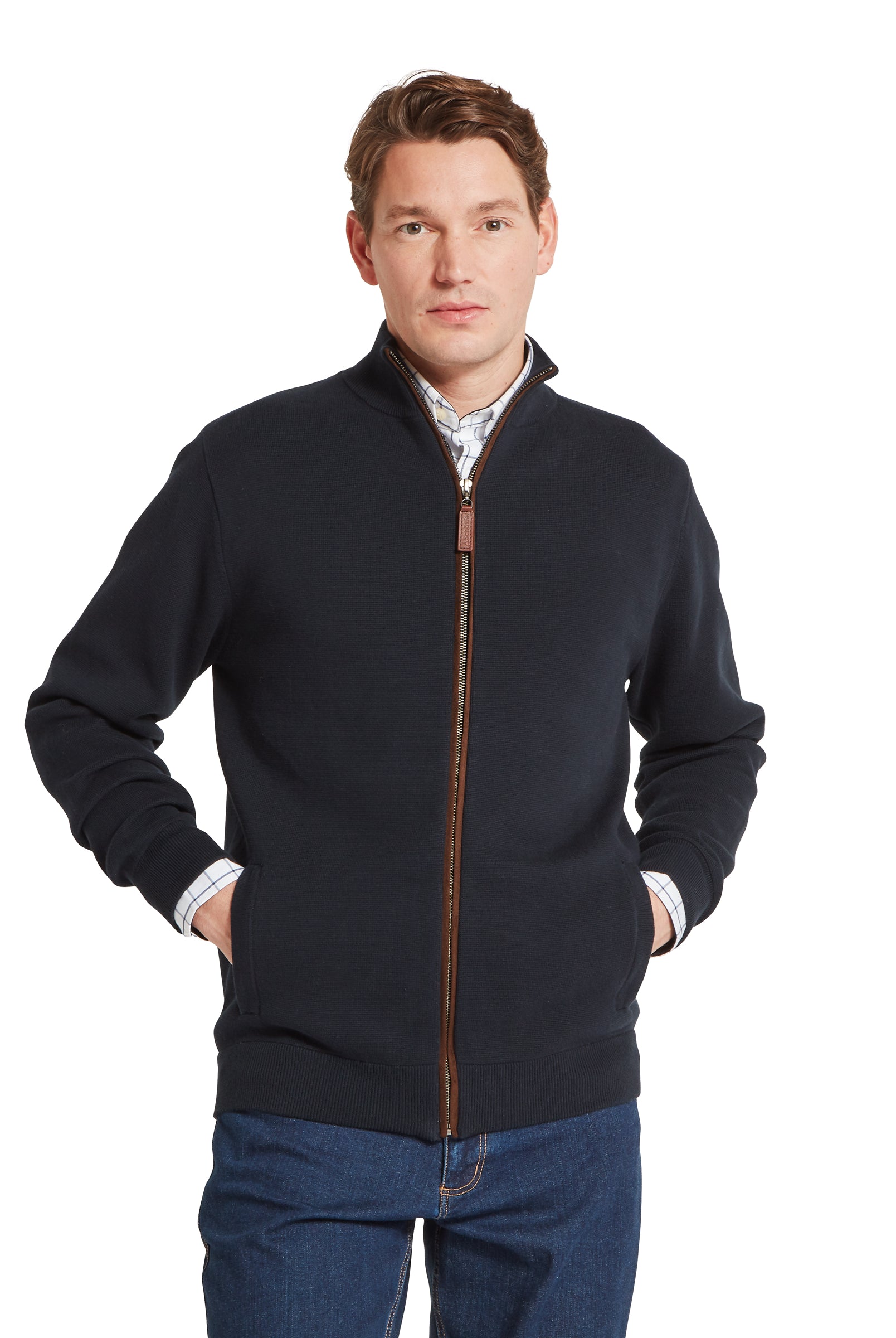 Schoffel Marlow Full Zip Jumper #Colour_Navy
