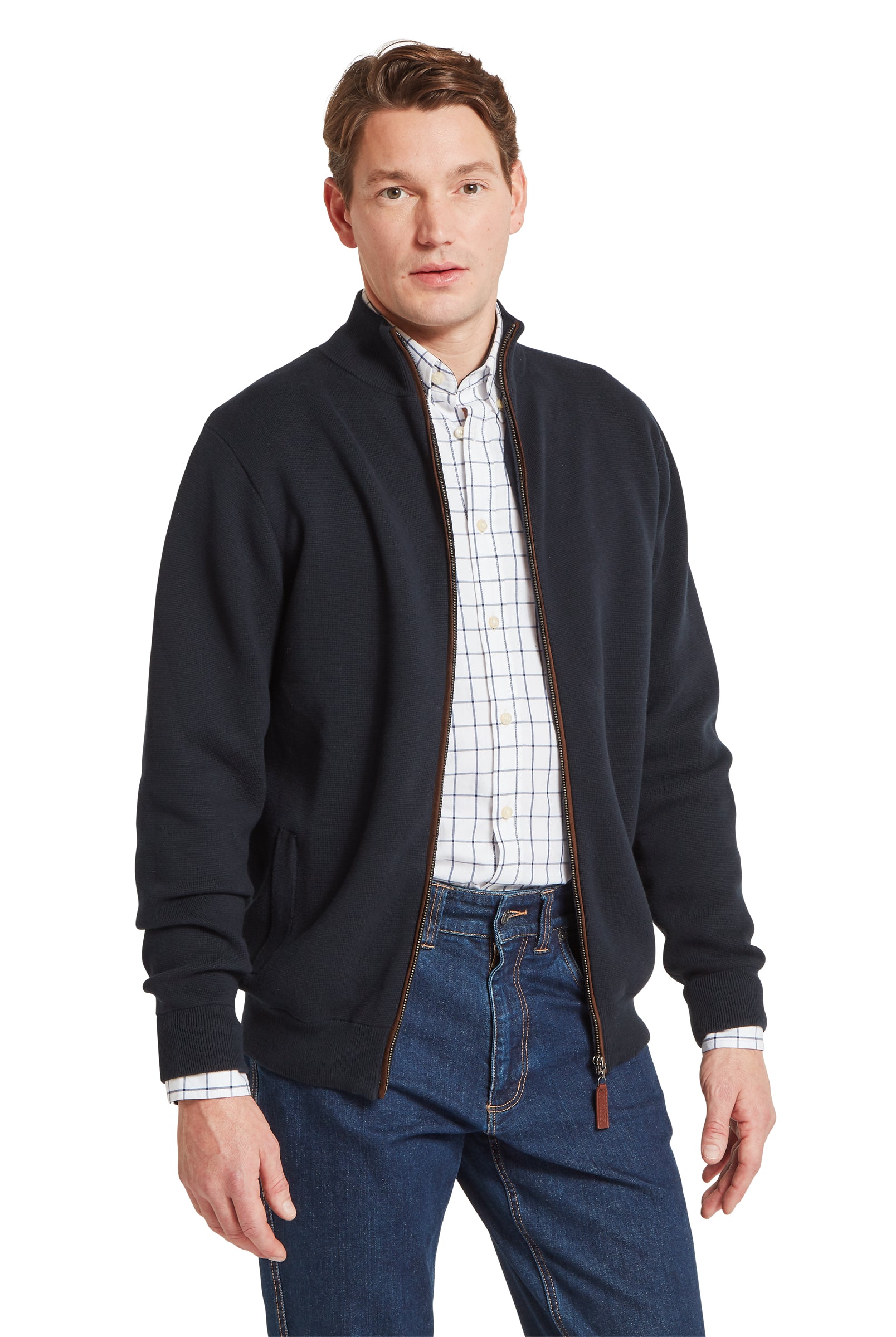 Schoffel Marlow Full Zip Jumper #Colour_Navy