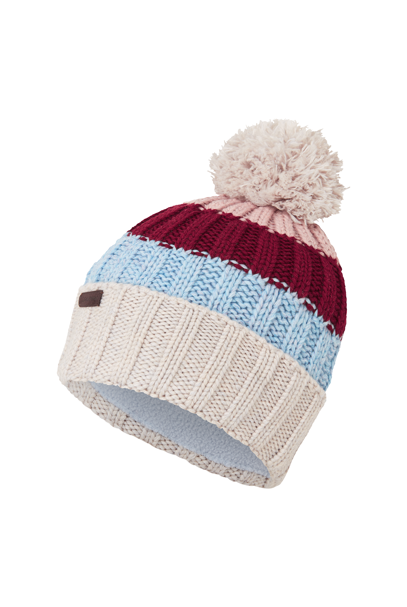 Schoffel Millford Bobble Hat #Colour_Oat/Burgundy
