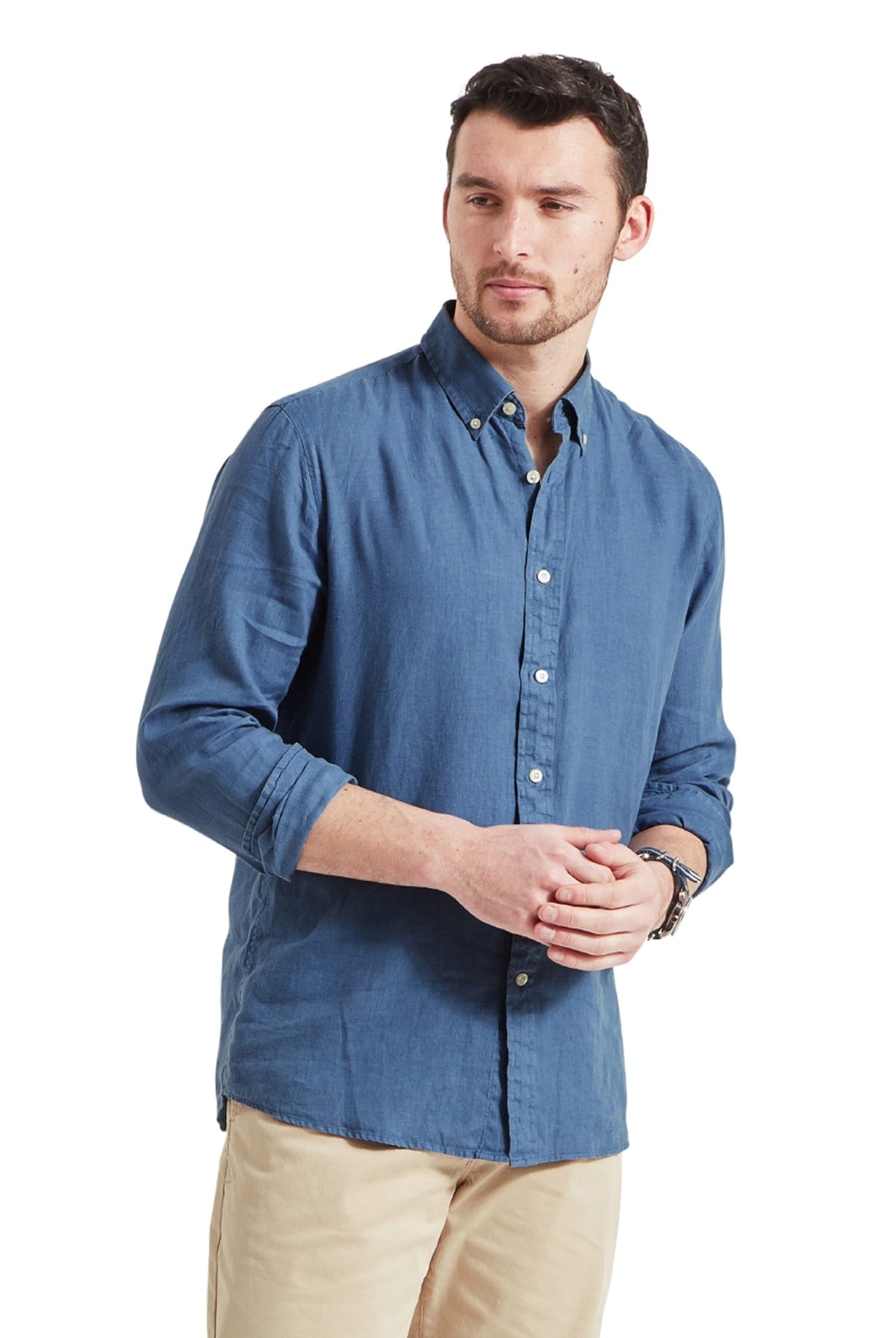 Schoffel French Navy Walsingham Linen Shirt #Colour_French Navy