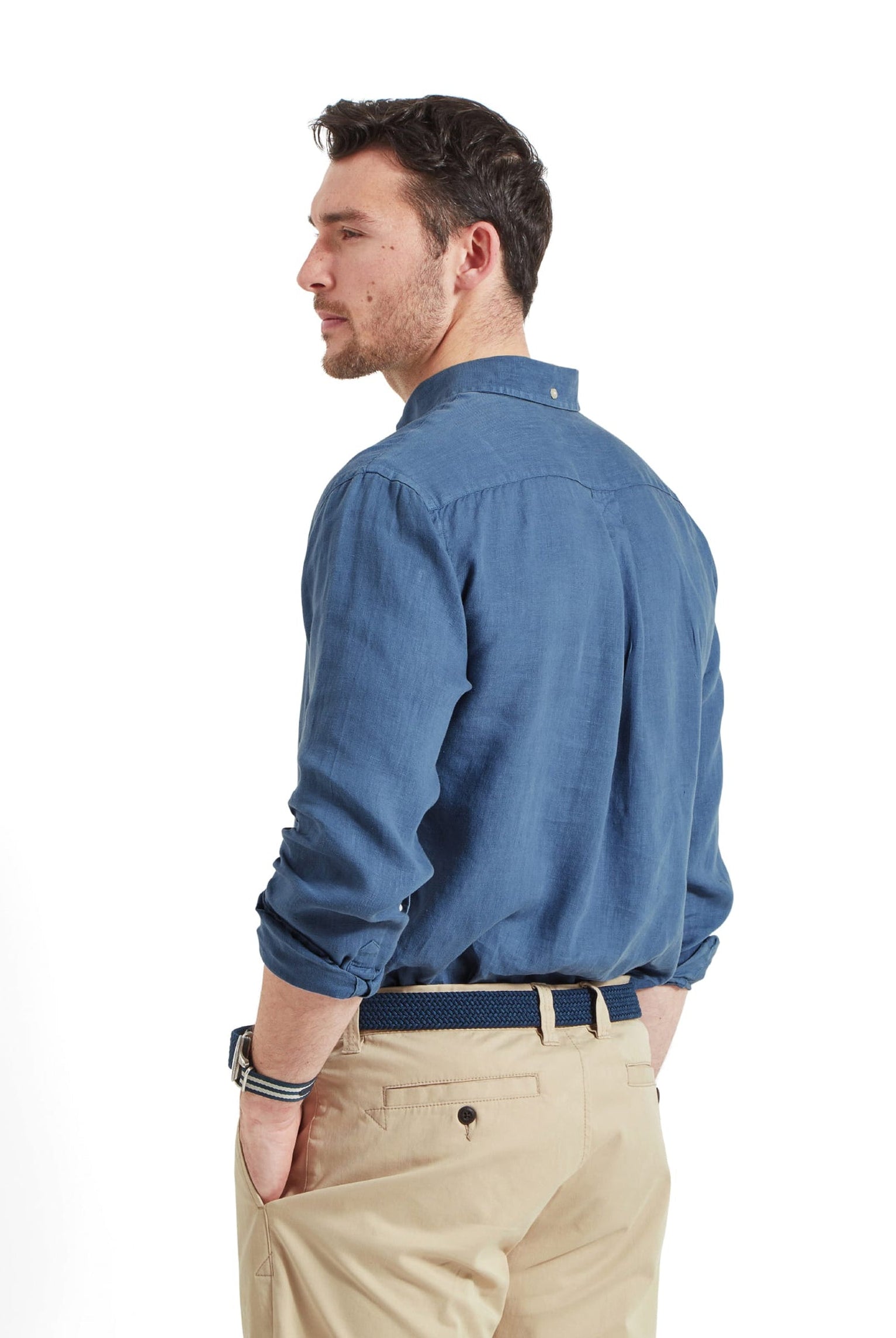 Schoffel French Navy Walsingham Linen Shirt #Colour_French Navy